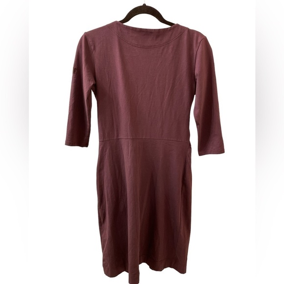 Fig Voyage Purple 3/4 Sleeve Wrap Midi Dress - Picture 2 of 4